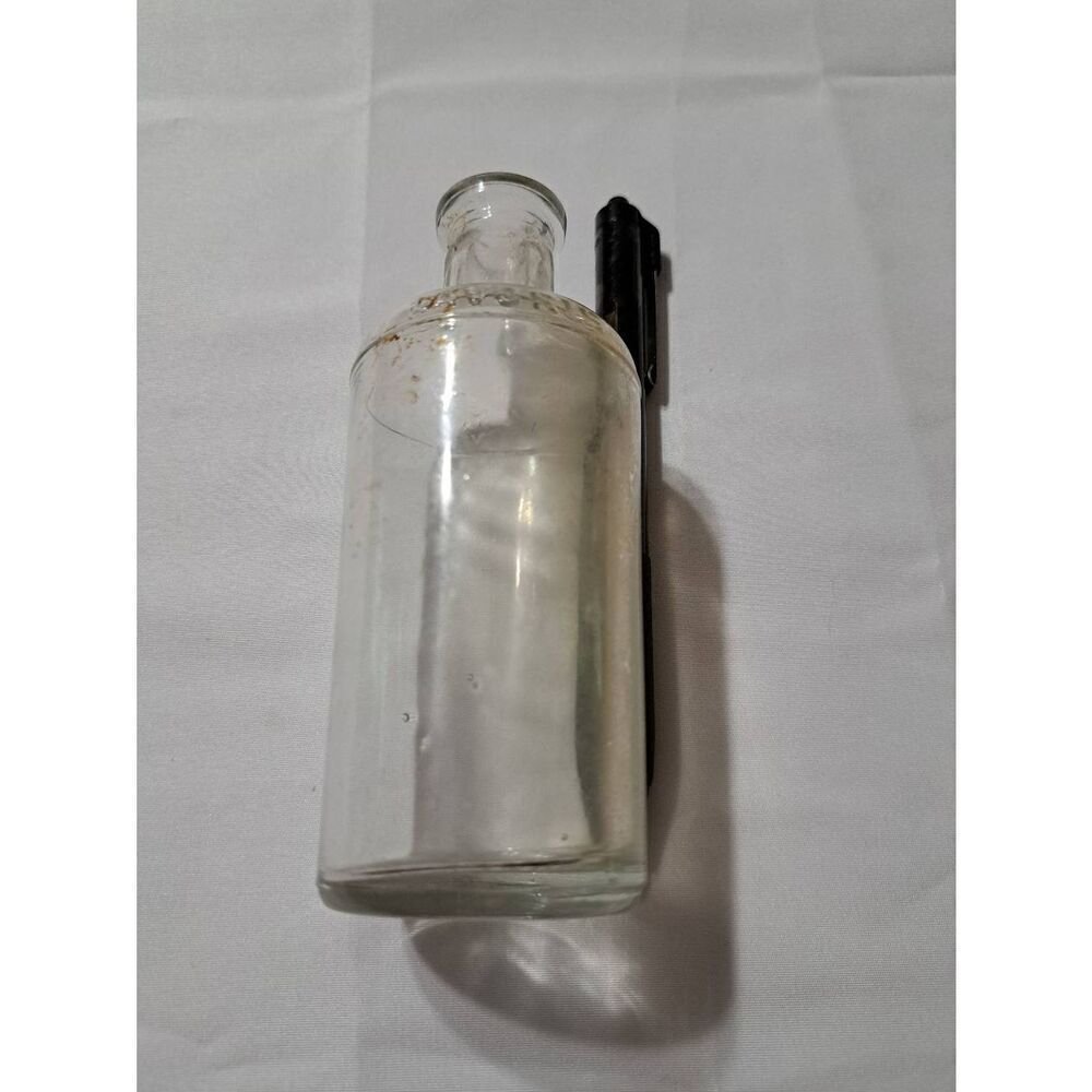 Vintage 1930s Lavoris Mouthwash Clear Glass Bottle Apothecary Dental Farmhouse